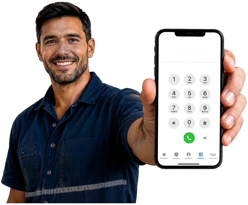 Our plumber taking a booking call for Chatswood