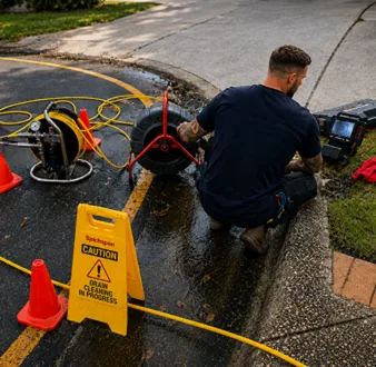 Repairing a burst drain pipe at a Chatswood home